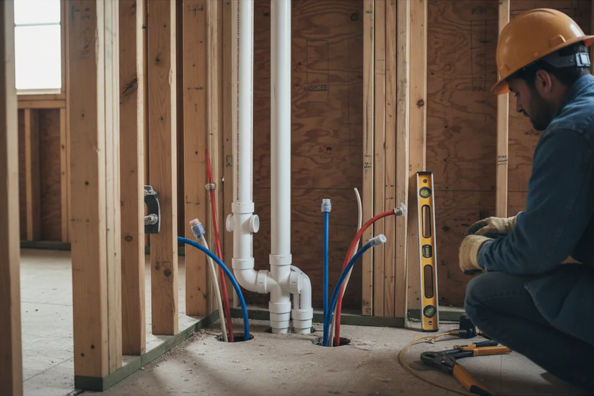 Drain and supply rough-in during Toilet Repair and Installation in Baxter